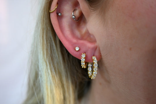 Eternal Sparkle 3MM Moissanite Hoop Earrings