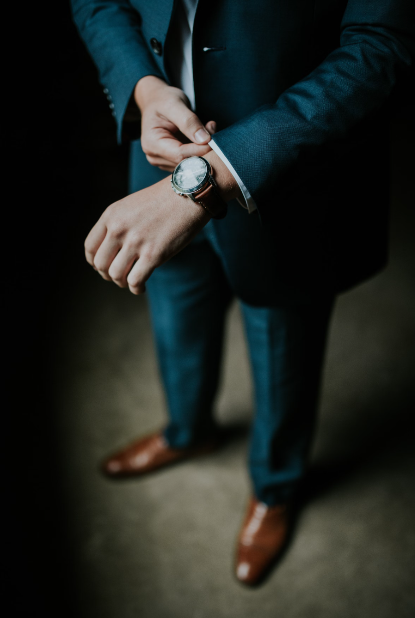 luxury men's rolex date just watch, top view