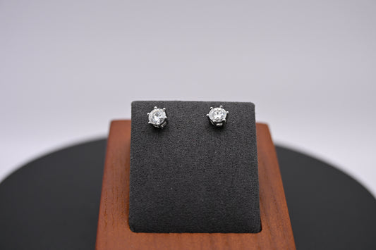 Classic Solis Six-Prong Moissanite Stud Earrings (1 CTTW)