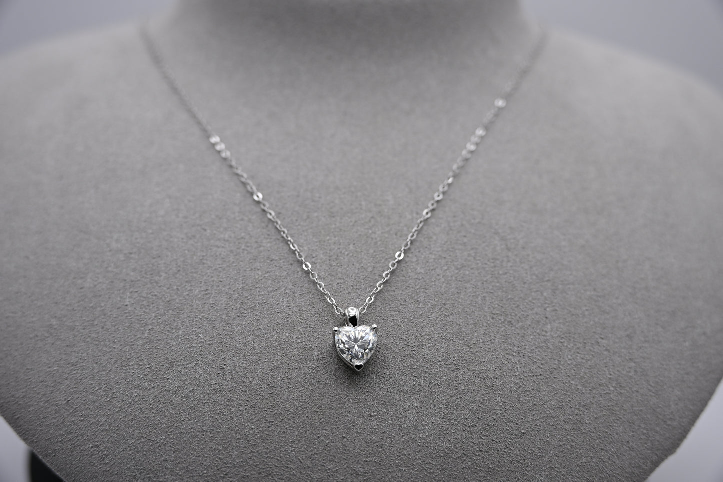 Amorette Heart 1 Carat Solitaire Necklace