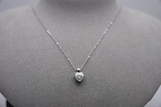Amorette Heart 1 Carat Solitaire Necklace