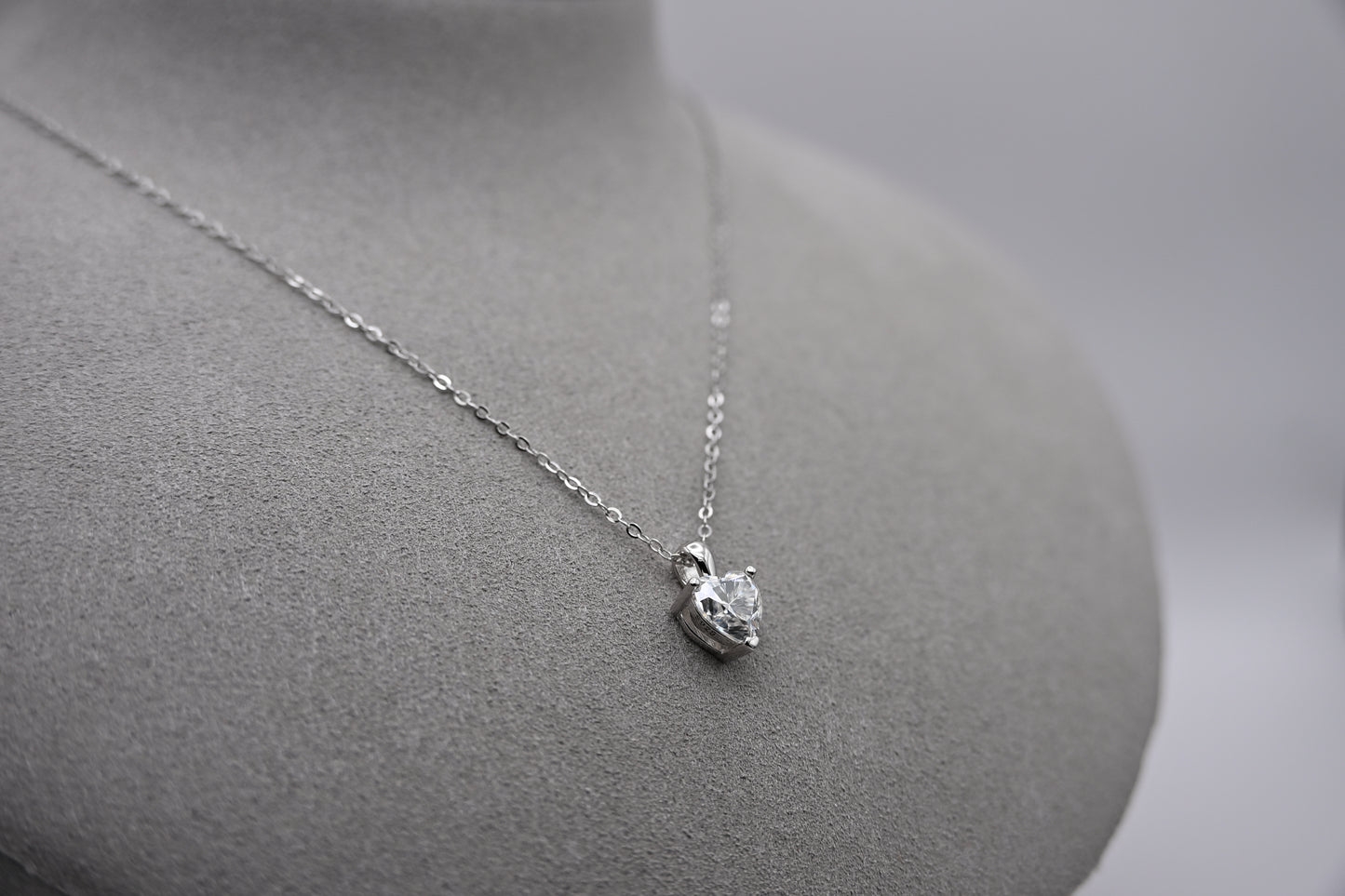 Amorette Heart 1 Carat Solitaire Necklace