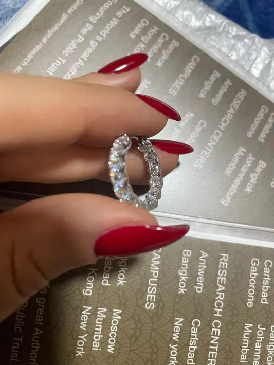 Eternal Sparkle 3MM Moissanite Hoop Earrings