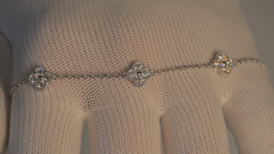 moissanite charm bracelet, front view