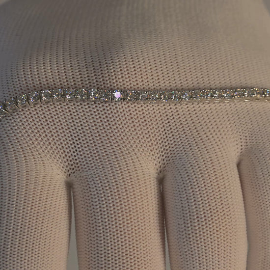 Moissanite tennis bracelet, top down view
