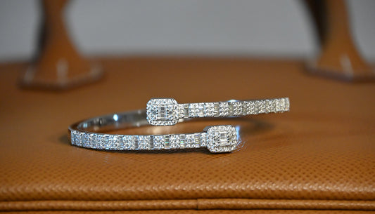Eternity Square Moissanite Baguette Bangle